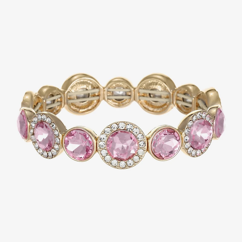 Monet Jewelry Womens Purple Glass Round Stretch Bracelet