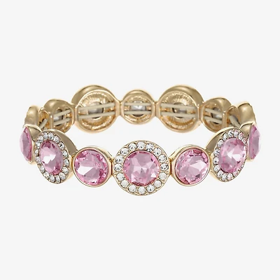 Monet Jewelry Womens Purple Glass Round Stretch Bracelet