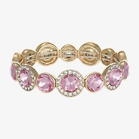 Monet Jewelry Womens Purple Glass Round Stretch Bracelet