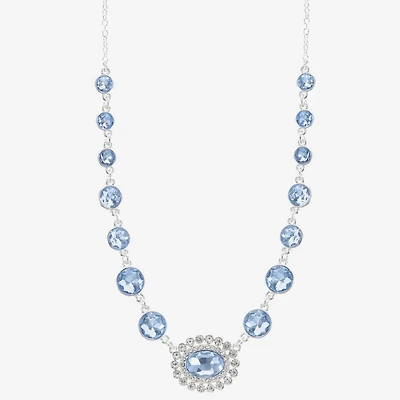 Monet Jewelry Womens Blue 18 Inch Collar Necklace