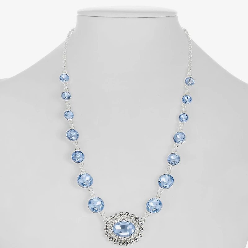 Monet Jewelry Womens Blue 18 Inch Collar Necklace