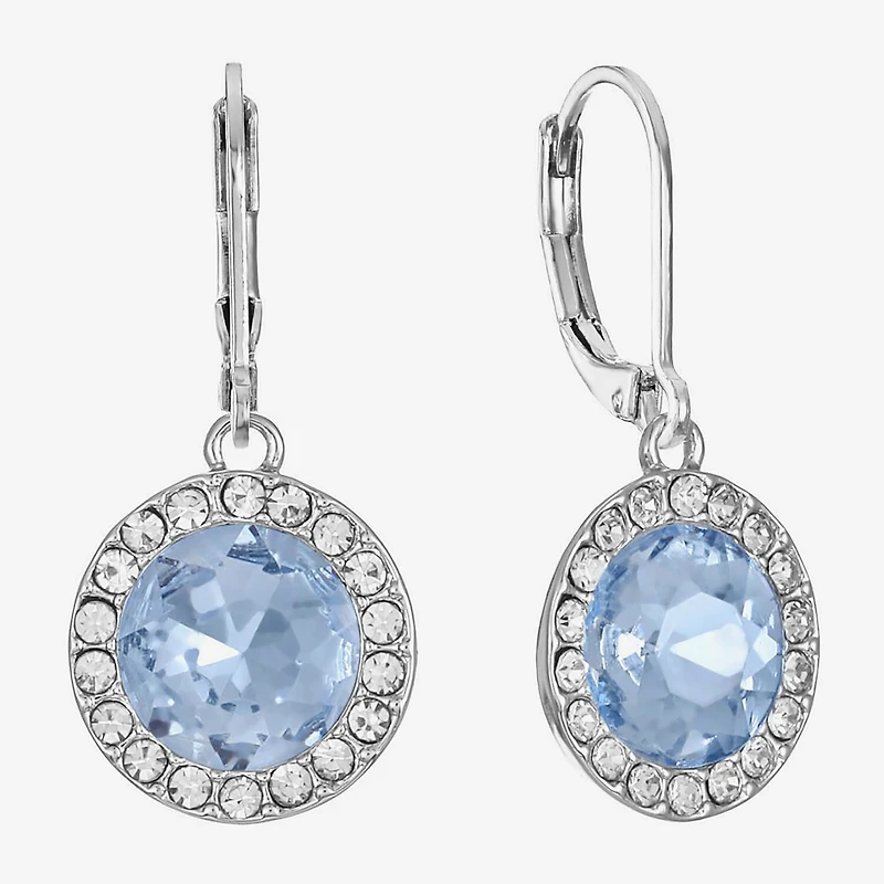 Monet Jewelry Womens Purple Glass Round Drop Earrings