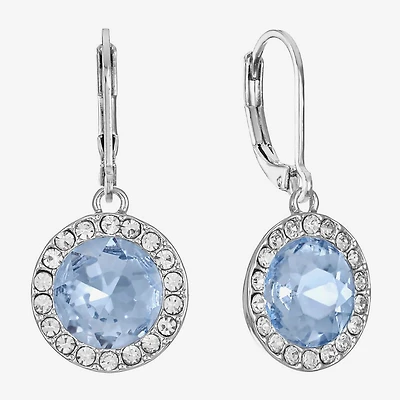 Monet Jewelry Womens Purple Glass Round Drop Earrings