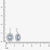 Monet Jewelry Womens Blue Glass Oval Drop Earrings