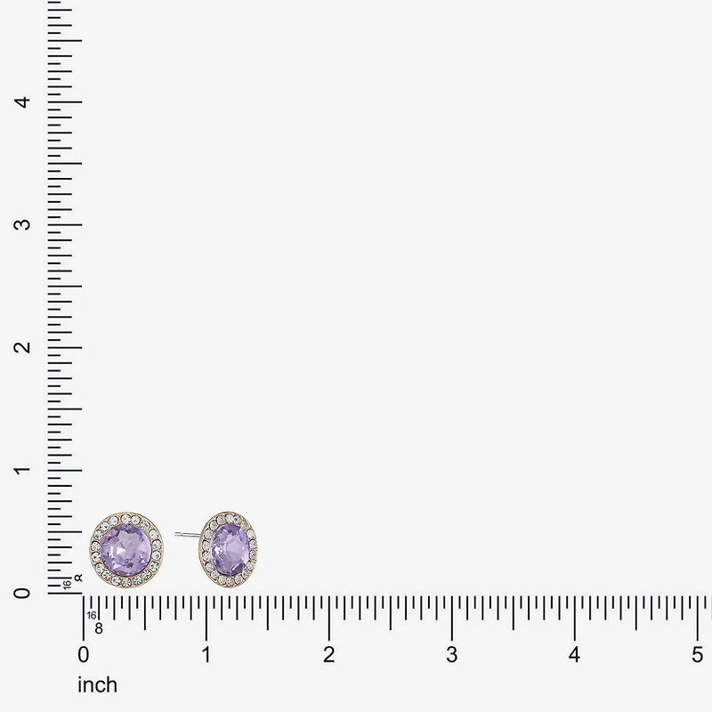 Monet Jewelry Purple Glass 15mm Round Stud Earrings