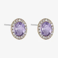 Monet Jewelry Purple Glass 15mm Round Stud Earrings