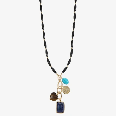 Liz Claiborne Womens Reconstituted Multi Color 28 Inch Pendant Necklace