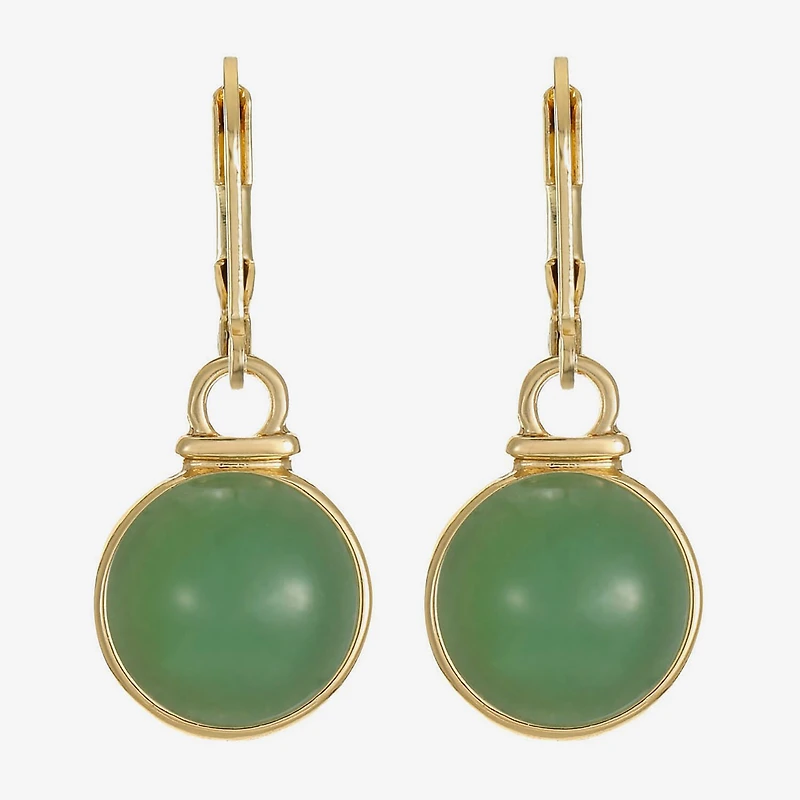 Monet Jewelry Womens Green Round Drop Earrings