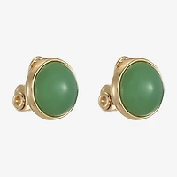 Monet Jewelry Womens Green Round Clip On Earrings