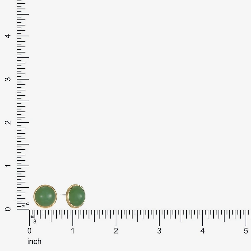 Monet Jewelry Green 14mm Round Stud Earrings