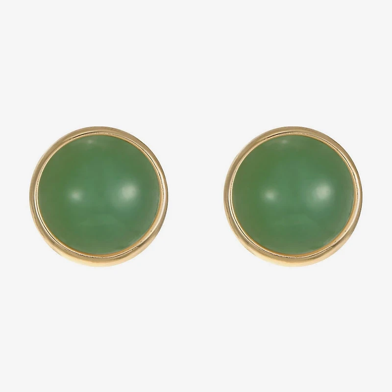 Monet Jewelry Green 14mm Round Stud Earrings