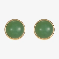 Monet Jewelry Green 14mm Round Stud Earrings