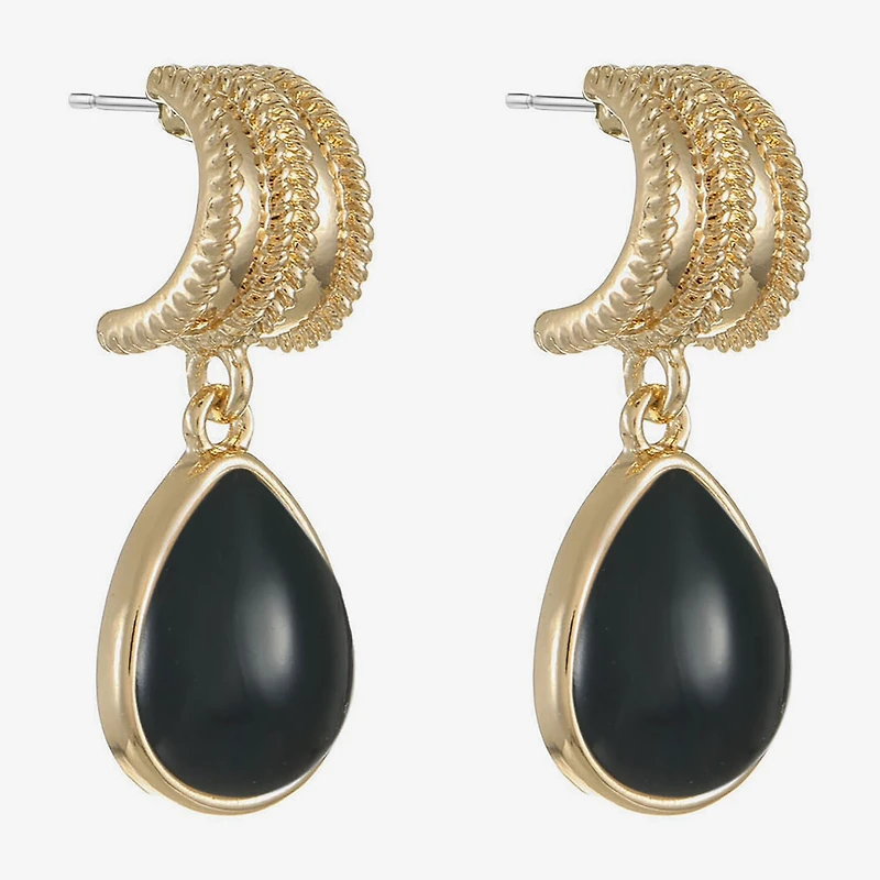 Monet Jewelry Black 34mm Stud Earrings