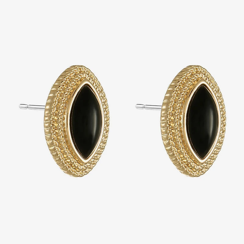 Monet Jewelry Black 18mm Marquise Stud Earrings