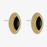 Monet Jewelry Black 18mm Marquise Stud Earrings