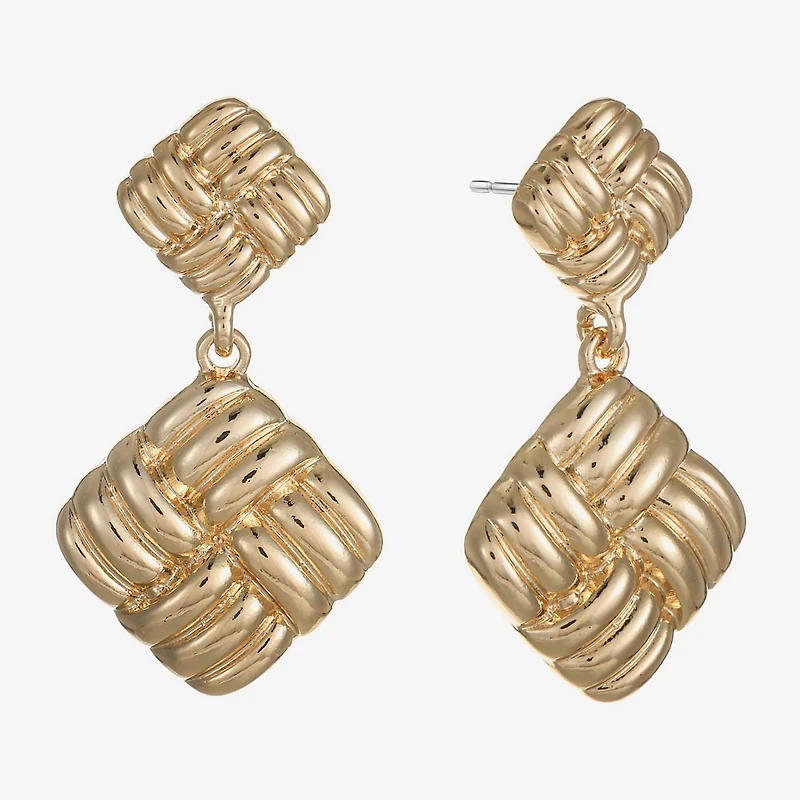 Monet Jewelry 39mm Square Stud Earrings