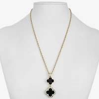 Monet Jewelry Womens Glass Clover 17 Inch Pendant Necklace
