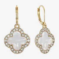 Monet Jewelry Womens Glass Clover Drop Earrings