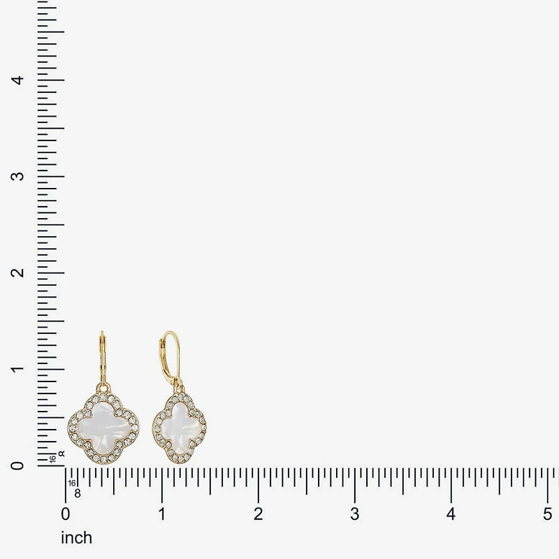 Monet Jewelry Womens Glass Clover Drop Earrings