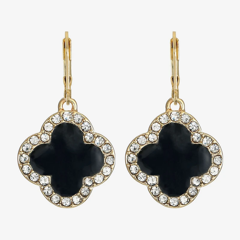 Monet Jewelry Womens Glass Clover Drop Earrings