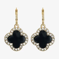 Monet Jewelry Womens Glass Clover Drop Earrings