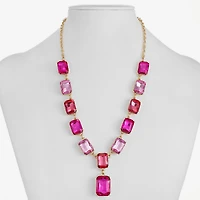 Monet Jewelry Womens Pink Glass 18 Inch Y Necklace