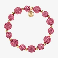Monet Jewelry Womens Pink Glass Round Stretch Bracelet