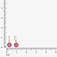 Monet Jewelry Womens Pink Glass Round Drop Earrings
