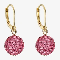 Monet Jewelry Womens Pink Glass Round Drop Earrings