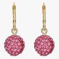 Monet Jewelry Womens Pink Glass Round Drop Earrings