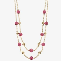 Monet Jewelry Womens Pink Glass 18 Inch Strand Necklace