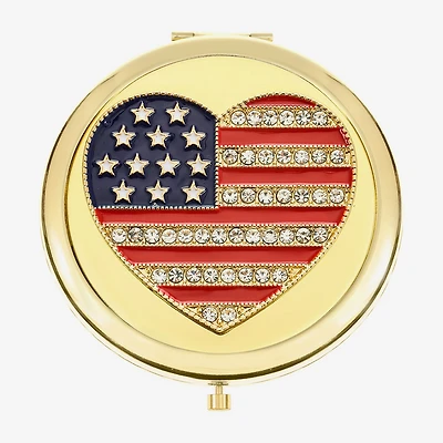 Monet Jewelry Gold Tone Heart Compact Mirror
