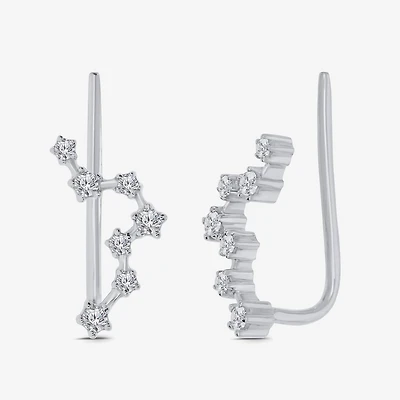 Limited Quantities! Womens 1/5 CT. Natural White Diamond Sterling Silver Round Ear Climbers