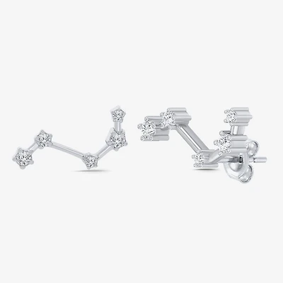 Limited Quantities! 1/5 CT. Natural White Diamond Sterling Silver 15mm Round Stud Earrings