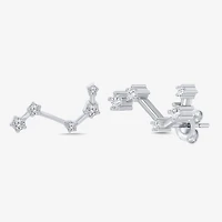 Limited Quantities! 1/5 CT. Natural White Diamond Sterling Silver 15mm Round Stud Earrings