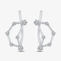 Limited Quantities! Womens 1/5 CT. Natural White Diamond Sterling Silver Round Ear Climbers