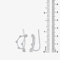 Limited Quantities! Womens 1/5 CT. Natural White Diamond Sterling Silver Round Ear Climbers