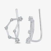 Limited Quantities! Womens 1/5 CT. Natural White Diamond Sterling Silver Round Ear Climbers