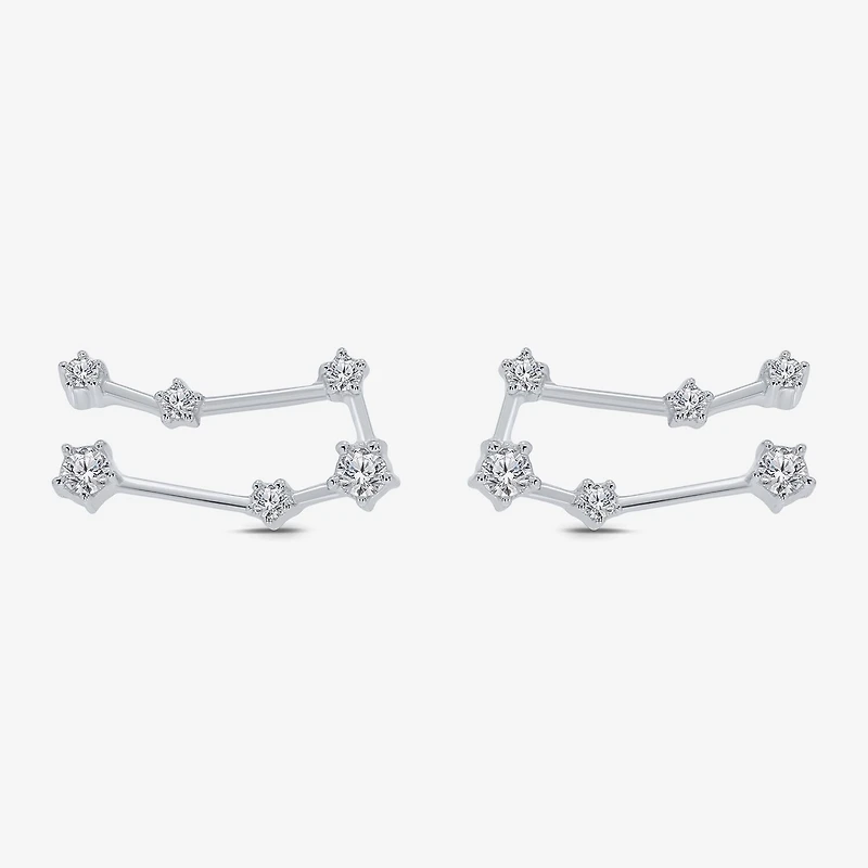 Limited Quantities! 1/5 CT. Natural White Diamond Sterling Silver 10mm Round Stud Earrings
