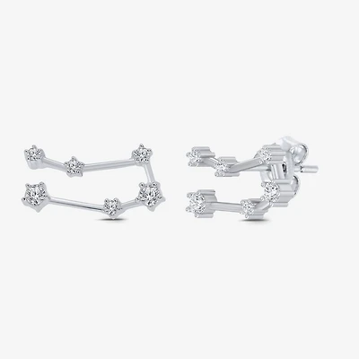Limited Quantities! 1/5 CT. Natural White Diamond Sterling Silver 10mm Round Stud Earrings