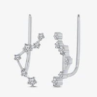 Limited Quantities! Womens 1/5 CT. Natural White Diamond Sterling Silver Round Ear Climbers
