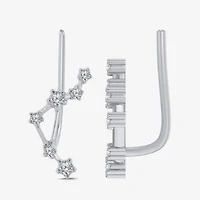 Limited Quantities! Womens 1/5 CT. Natural White Diamond Sterling Silver Round Ear Climbers