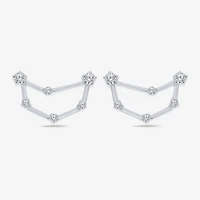 Limited Quantities! 1/5 CT. Natural White Diamond Sterling Silver 14.5mm Round Stud Earrings