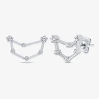 Limited Quantities! 1/5 CT. Natural White Diamond Sterling Silver 14.5mm Round Stud Earrings