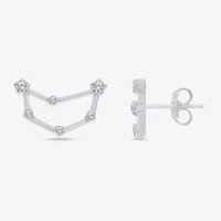 Limited Quantities! 1/5 CT. Natural White Diamond Sterling Silver 14.5mm Round Stud Earrings