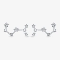 Limited Quantities! 1/5 CT. Natural White Diamond Sterling Silver 12.8mm Round Stud Earrings