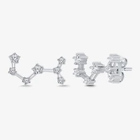 Limited Quantities! 1/5 CT. Natural White Diamond Sterling Silver 12.8mm Round Stud Earrings