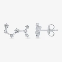Limited Quantities! 1/5 CT. Natural White Diamond Sterling Silver 12.8mm Round Stud Earrings