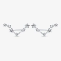 Limited Quantities! 1/5 CT. Natural White Diamond Sterling Silver 15mm Round Stud Earrings