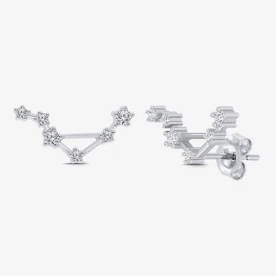 Limited Quantities! 1/5 CT. Natural White Diamond Sterling Silver 15mm Round Stud Earrings